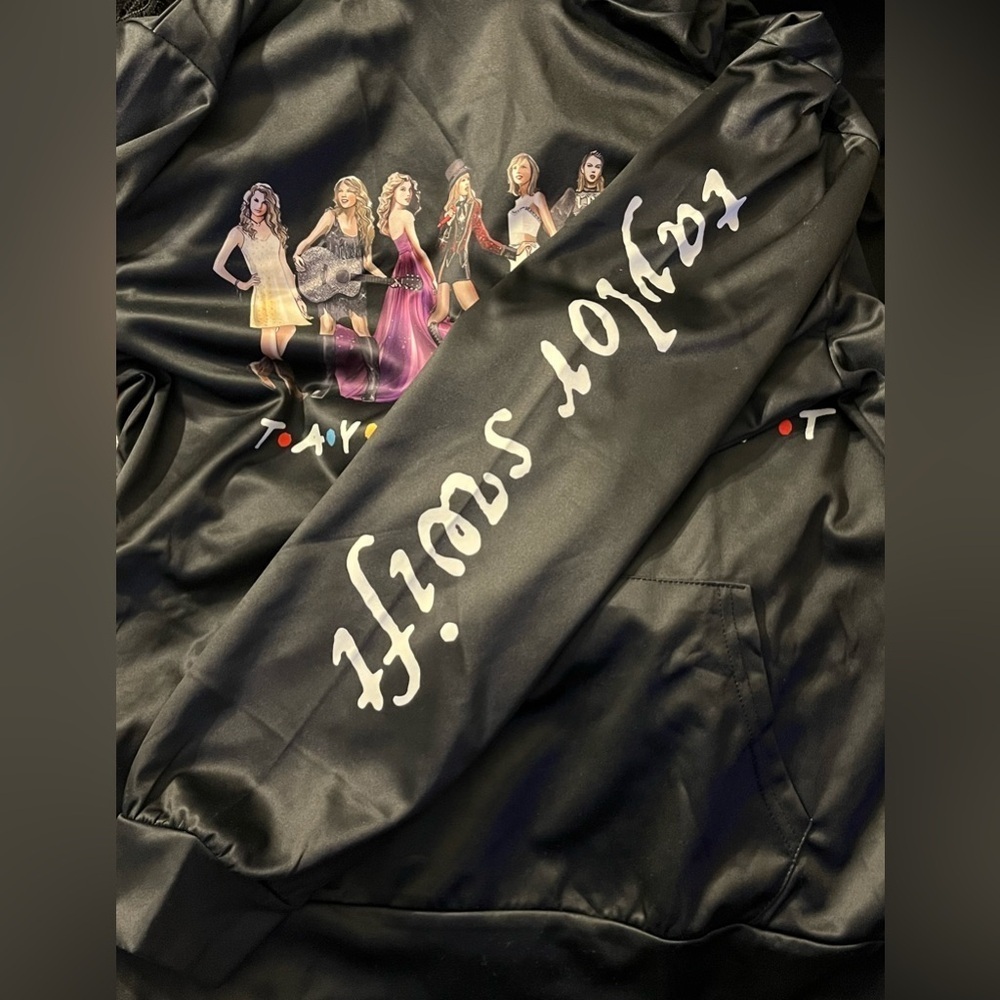 NEW- Taylor Swift Eras Hoodie (Folklore) SIZE: Large  COLOR: Black - Picture 4 of 9